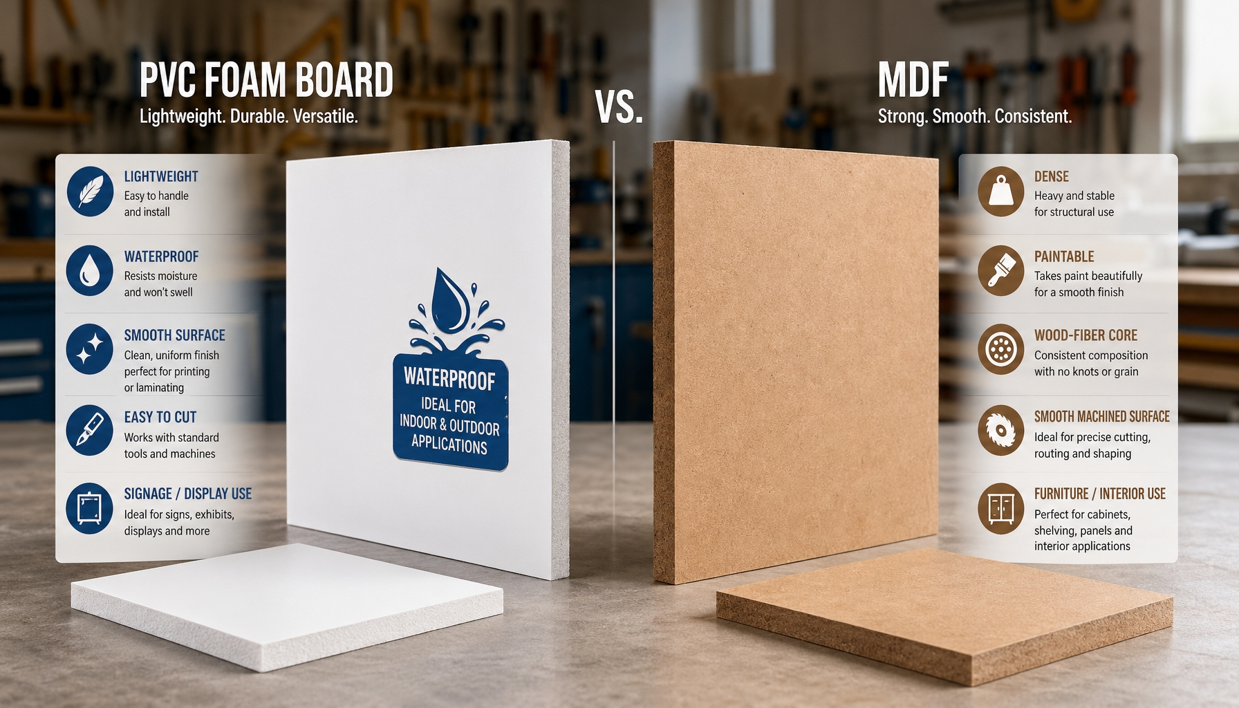 Tablero de espuma de PVC versus MDF: &iquest;cu&aacute;l es mejor para muebles y gabinetes?