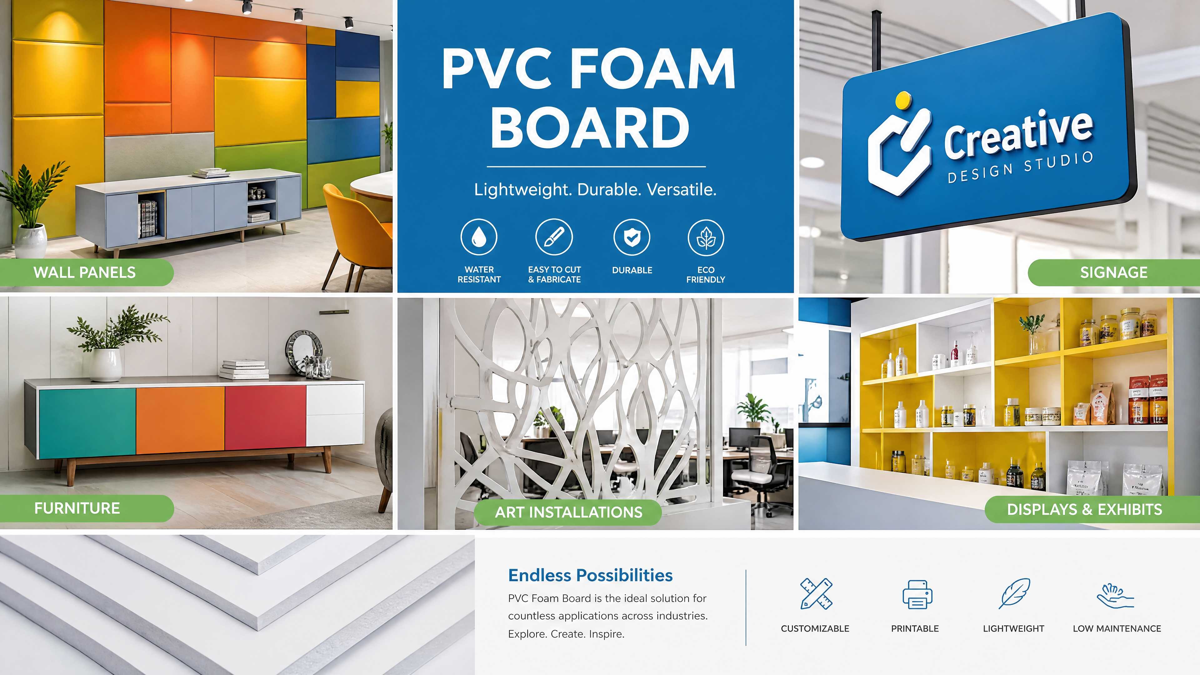 Usos innovadores del tablero de espuma de PVC en el dise&ntilde;o moderno